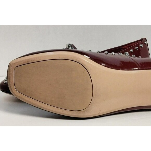 Halogen Kaylee Studded Genuine Leather Slip On Burgundy Loafers Women's Size 6 M - Picture 7 of 8